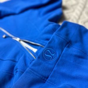Scuba Full-Zip Cropped Hoodie - Pipe Dream Blue